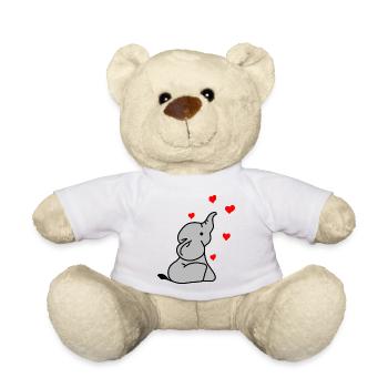Elefant Herz Liebe - Teddy - Weiß - Vorne