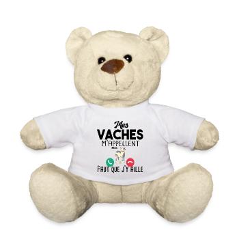 Vache Vaches Agriculteur Agriculture Agricultrice - Nounours - blanc - Devant