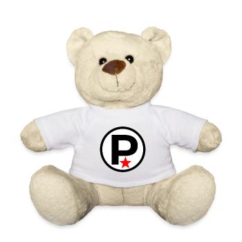 Letter P Typography - Teddy Bear - white - Front