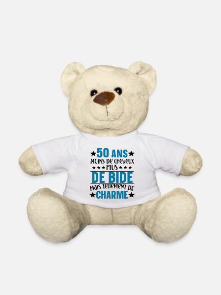 50 ans cadeau humour anniversaire beauf - Nounours - blanc