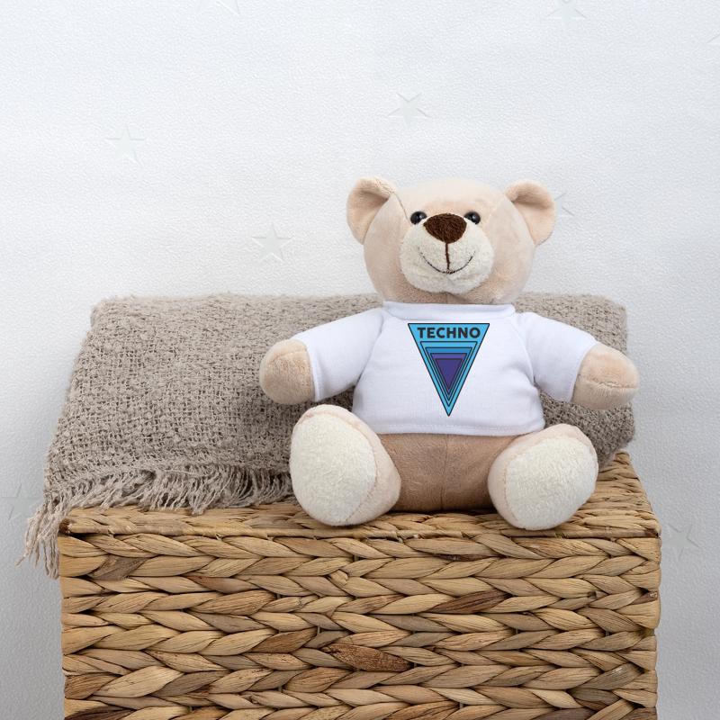 Techno Techno Techno Blue Triangles Hard Dark Acid Teddy Bear