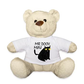 Mir Doch Miau - Lustige Schwarze Katze - Teddy - Weiß - Vorne