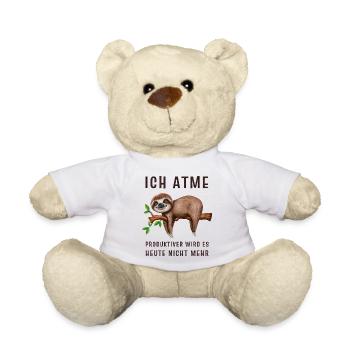 Faultier Ich atme produktiver wird es heute nicht - Teddy - Weiß - Vorne