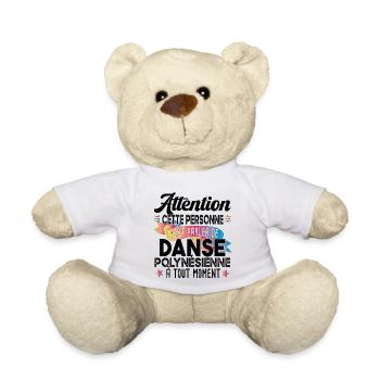 Danse Polynésienne Polynésie Cadeau Danseuse - Nounours - blanc - Devant