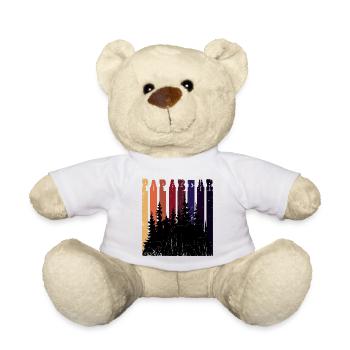 Cooles Retro Vintage Papa Bear Vater T Shirt - Teddy - Weiß - Vorne