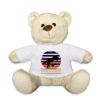Papasaurus Father Dinosaur Families Papa - Teddy Bear - white - Front