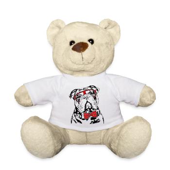 Funny OLD ENGLISH BULLDOG Glasses Dogs Dog OEB - Teddy Bear - white - Front