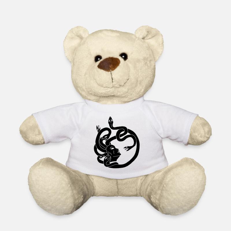 Frau mit Schlangenhaar (schwarz) - Teddy - Weiß