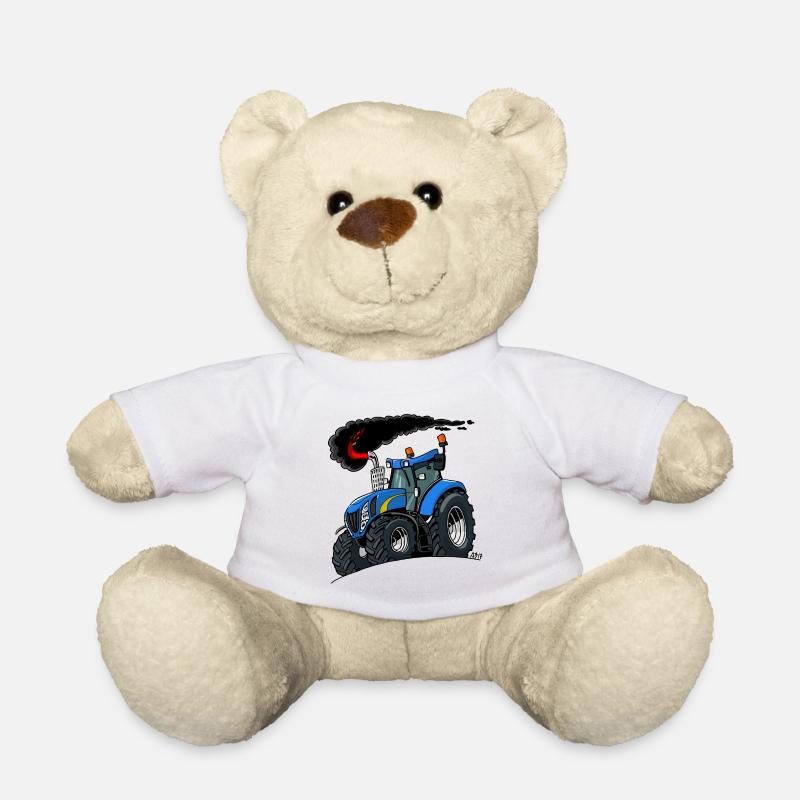 Blauer Traktor - Teddy - Weiß