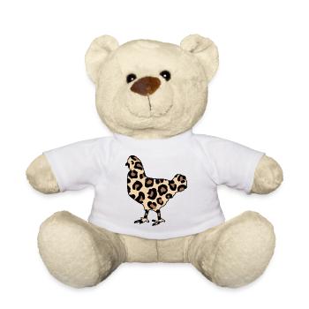 hühner hühnerleben gender-huhn im leopardlook - Teddy - Weiß - Vorne