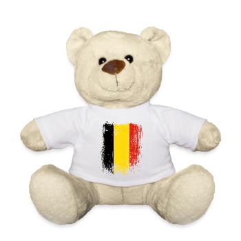 Streifen der gebürsteten belgischen Flagge - Teddy - Weiß - Vorne
