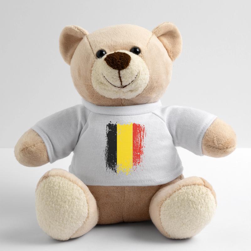 Brushed Belgian Flag Stripes Teddy Bear