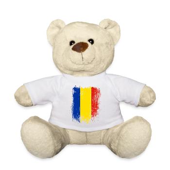 Romania Brushstroke Flag - Teddy Bear - white - Front
