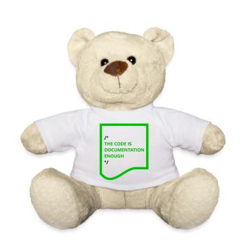 THE CODE IS DOCUMENTATION ENOUGH – hell - Teddy - Weiß - Vorne