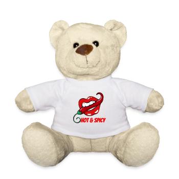 Hot & Spicy Chilli Pepper in Red Lips - Teddy Bear - white - Front