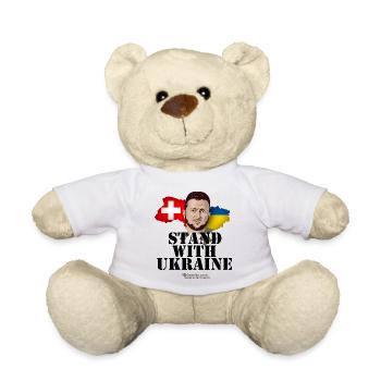 Ukraine Switzerland Supporters Design - Teddy Bear - white - Front