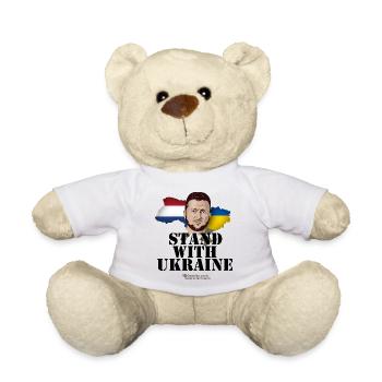 Ukraine T-Shirt Pays-Bas Stand avec l’Ukraine - Nounours - blanc - Devant
