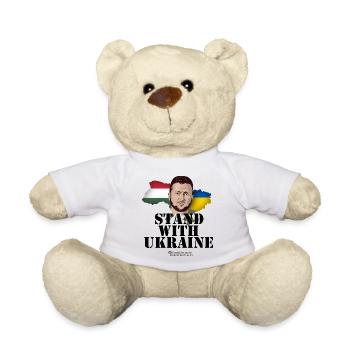Selenskyj T-Shirt Ukraine Ungarn - Teddy - Weiß - Vorne