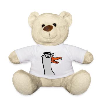 Horn glasses nerd goose funny - Teddy Bear - white - Front