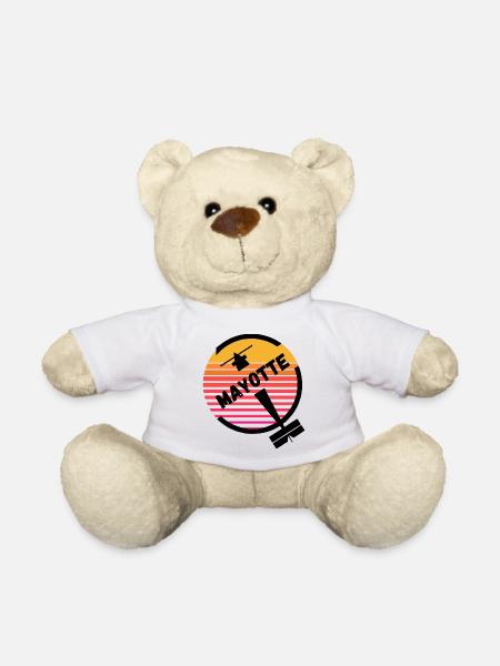 Mayotte Coucher Soleil Avion Retro - Nounours - blanc