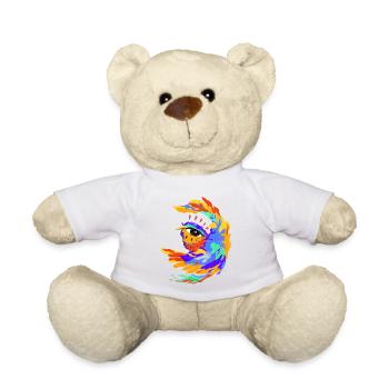 Colorful bird - Teddy Bear - white - Front