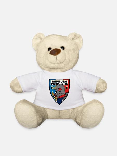 fanion t-shirt sapeurs pompiers de France Fanion - Nounours - blanc
