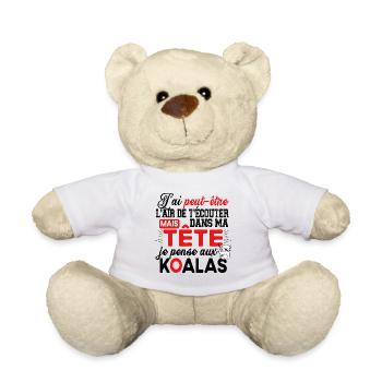 Koala Animal Zoologue Mignon Cadeau Humour - Nounours - blanc - Devant