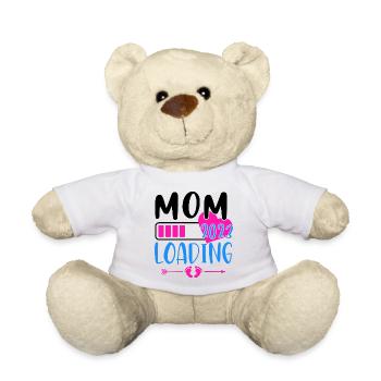 Maman chargeant 2023, future maman 2023 - Nounours - blanc - Devant