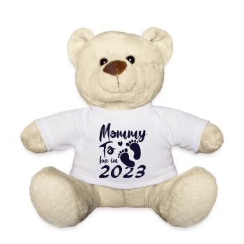 Maman à venir 2023 Bébé de grossesse arrive en 2023 - Nounours - blanc - Devant