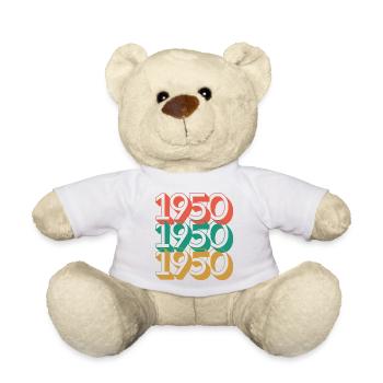 Anniversaire année 1950 / Vintage 1950 - Nounours - blanc - Devant