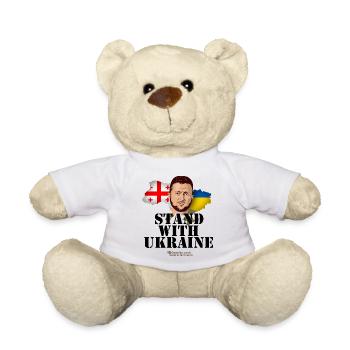 Georgia Stand with Ukraine Zelenskyi - Teddy Bear - white - Front