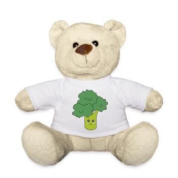 Kawaii Brokkoli Kawaii food Kawaii Sticker lustig - Teddy - Weiß - Vorne