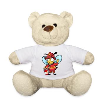 Fire brigade bee - Teddy Bear - white - Front
