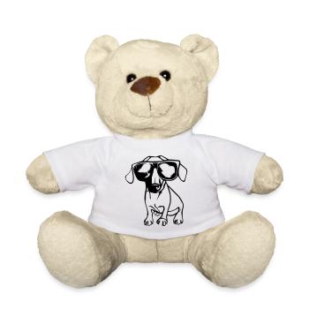 Dachshund Dog Dogs Sunglasses Cool Vector 3 - Teddy Bear - white - Front