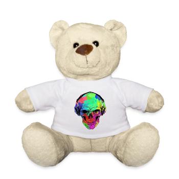 FUNNY HALLOWEEN RAINBOW SKULL AND HEADPHONE - Teddy Bear - white - Front