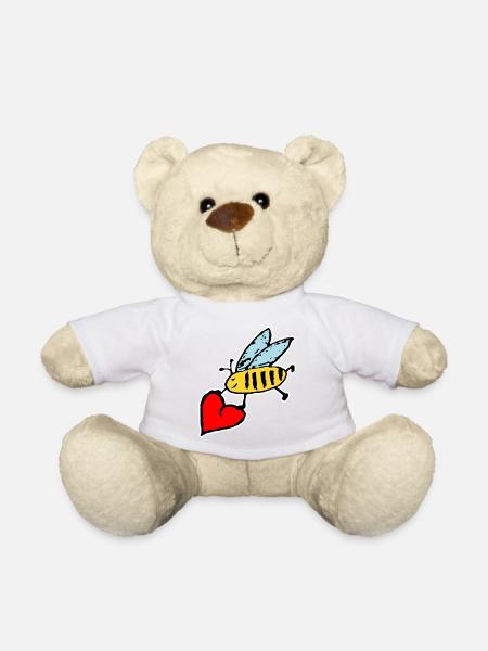 sweet bee with a big heart - Teddy Bear - white