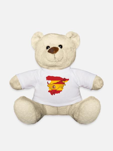 drapeau espagne cadeau espagne taureau espagnol - Nounours - blanc