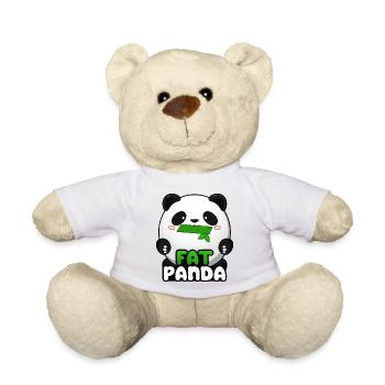 Fat Panda with Bamboo - Panda Bear Cute Kawaii ^_^ - Teddy Bear - white - Front
