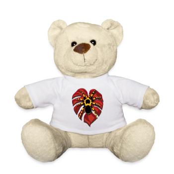 Tarantula | Spider on heart-shaped leaf - Teddy Bear - white - Front