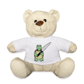 Killer Shildkröte- gemein und gefährlich - Teddy - Weiß - Vorne