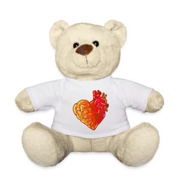 Heart Brain - Teddy Bear - white - Front