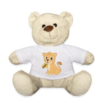 Süßer Baby Löwe mit Sandwich - Teddy - Weiß - Vorne