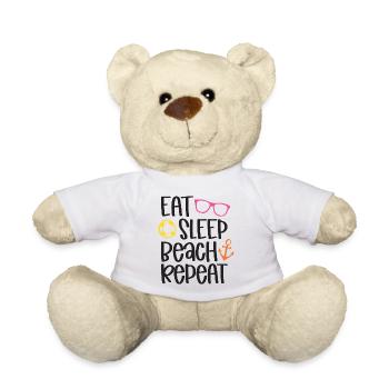 Eat Sleep Beach Repeat - Teddy Bear - white - Front