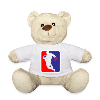 Martial Arts Fighter Kickboxing Logo Colors changeable - Teddy Bear - white - Front