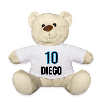 Diego 10 Schwarz und Blau - Teddy - Weiß - Vorne