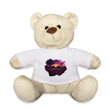 Vaporwave Kunst - Teddy - Weiß - Vorne