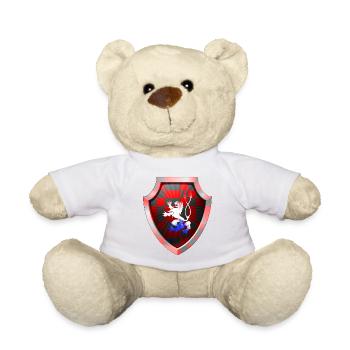 Schild Logo eSports Emblem Schwert Wappen Symbol Löwe - Teddy - Weiß - Vorne