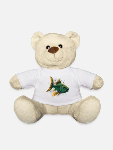 Fish with open Mouth - Teddy Bear - white