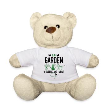 Gardener in the garden Hobby gardener cares for plants - Teddy Bear - white - Front