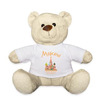 Moskau, Basilius Kathedrale, Wahrzeichen Zeichnung - Teddy - Weiß - Vorne